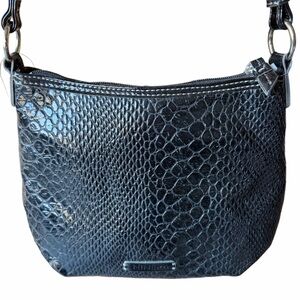Nine & Co. Black Croc-Embossed Crossbody Bag
